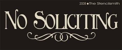 STENCIL for sign NO SOLICITING   B solicitors selling  