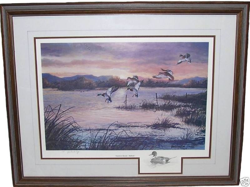 Venture Coy SUNDOWN DESCENT MALLARDS signed AP Print 86  