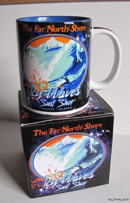 New Alaska Designer Mug Boxed Icy Waves Surf Shop  