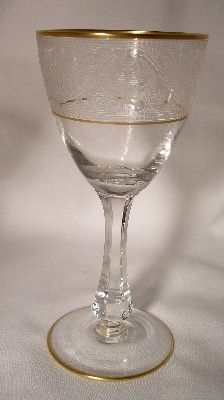 GLASTONBURY Lotus pattern L31 variation Wine Goblet  