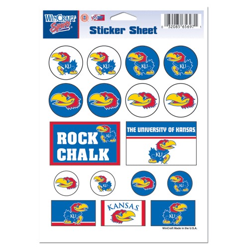 UNIVERSITY OF KANSAS KU JAYHAWK ROCK CHALK STICKERS  