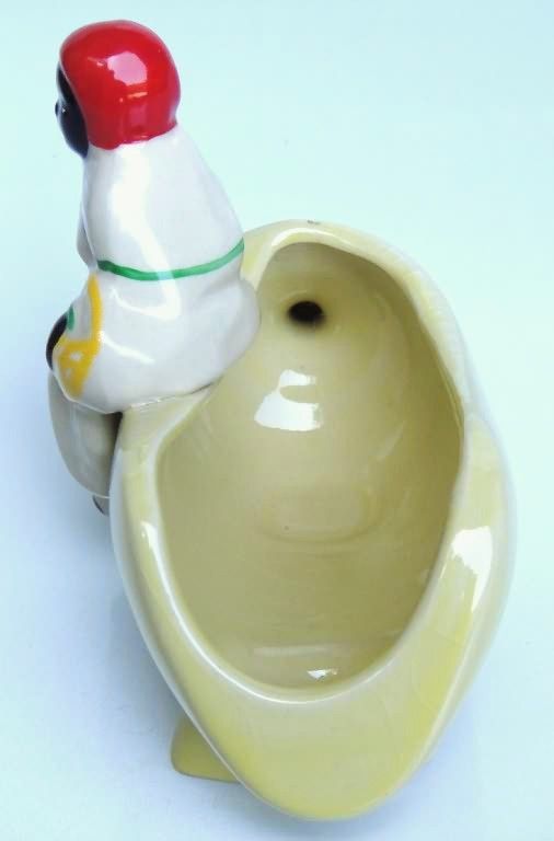 McCoy Black Americana Ceramic Yellow Mammy Sugar Scoop  