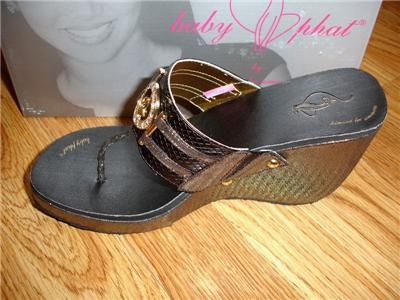 BabyPhat SABRA BEZEL Wedge Sandal size 10 BNIB  