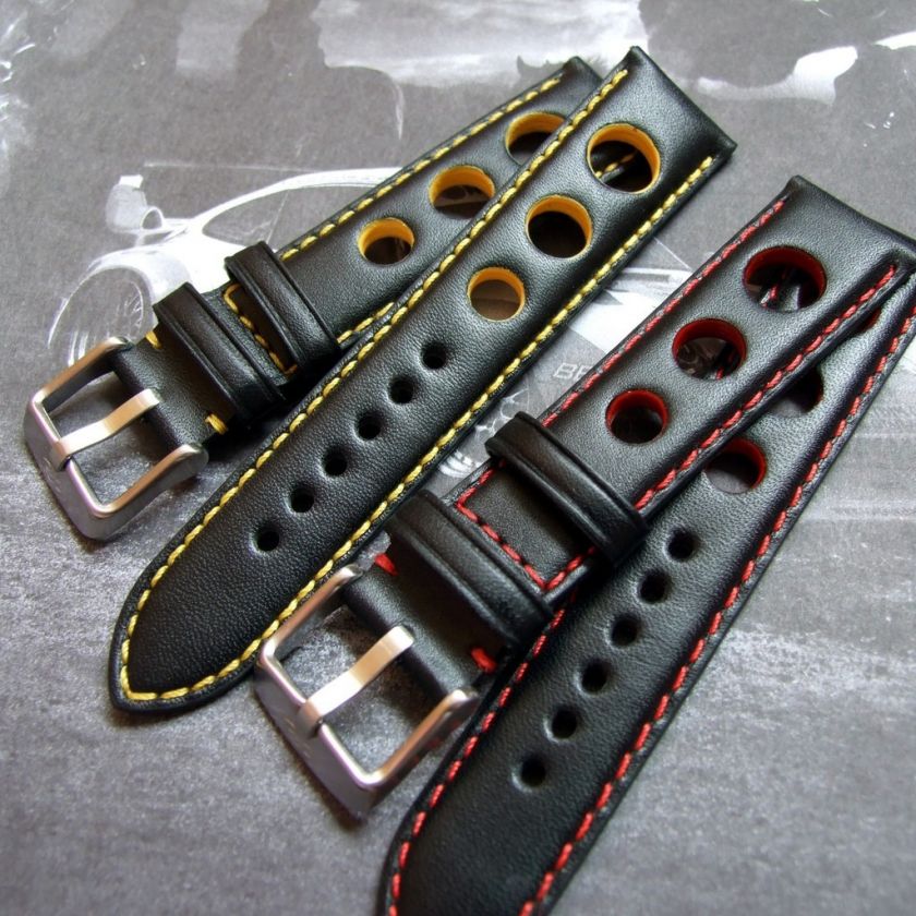 Rally Watch Strap ZRC France   Red or Yellow Stitching  