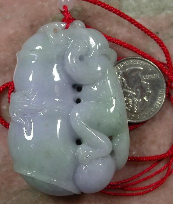 Lavender 100% Natural A JADE JADEITE PENDANT Panda 329051  