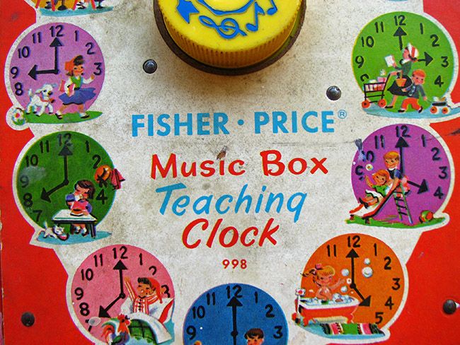 Antique FISHER PRICE Musical Teaching Clock w960  