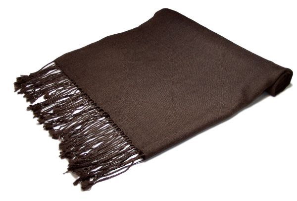 100% Pashmina Dark BROWN Shawl Wrap Womans Scarf NEW  