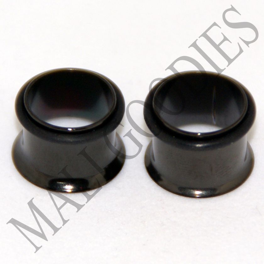 0077 Black Single Flare Tunnels 7/16 Inch 11mm Plugs  