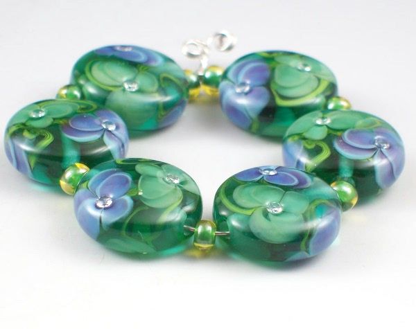 CD Lampwork ~Sparkling Lush Tropics~ Bead Set 6  