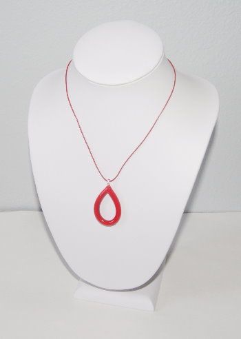 YUMMI GLASS RED OPEN PEAR DROP NECKLACE NEW NWT  