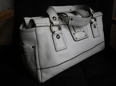 COACH WHITE LEATHER LEGACY TOTE BAG PURSE SATCHEL EUC  