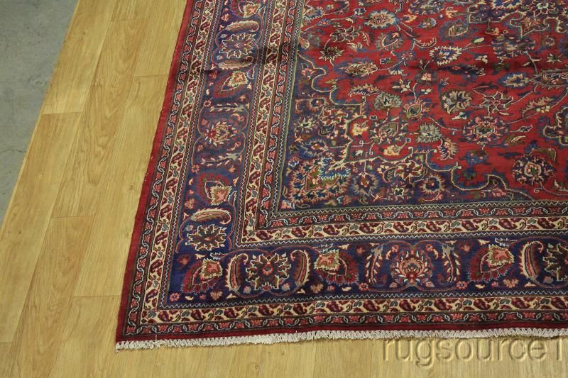 LARGE ANTIQUE SQUARE 10X11 MASHAD PERSIAN ORIENTAL AREA RUG WOOL 