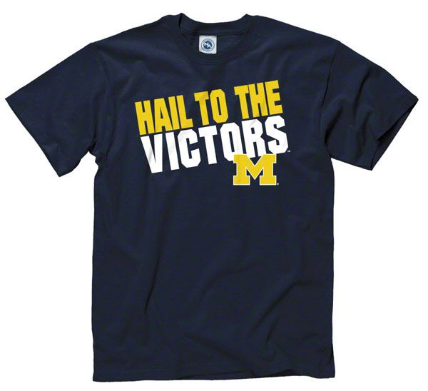 Michigan Wolverines Navy Slogan T Shirt  