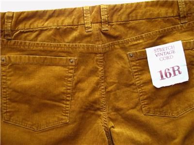 CREW FAVORITE FIT STRETCH VINTAGE CORD PANTS 16R  