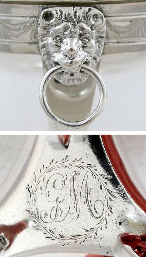 18TH CENTURY EUROPEAN SILVER RAISED LION SALTS c1790  