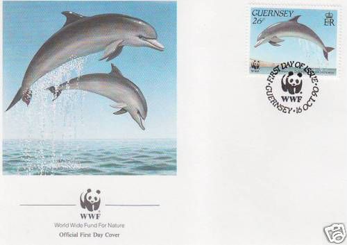 Bottlenose Dolphin WWF First Day Cover Guernsey 1990  