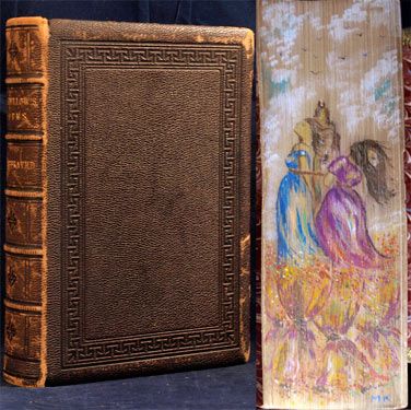 1882 POEMS OF HENRY WADSWORTH LONGFELLOW w/ New FORE EDGE PAINTING 