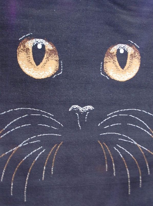 5x8 AREA RUG BLACK CAT HAPPY HALLOWEEN WITCH FACE 684  