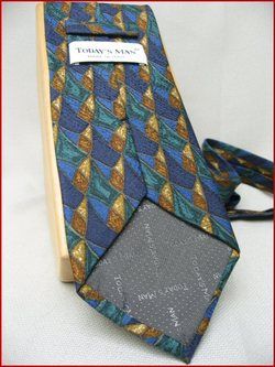 TODAYS MAN SILK TIE NAVY/GREEN/ROYAL BLUE/BROWN/GOLD  