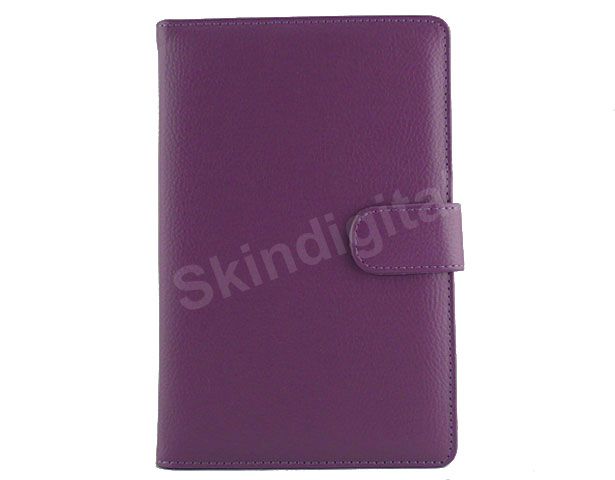 For Nook Tablet / Nook Color Purple Leather Case Cover Jacket  