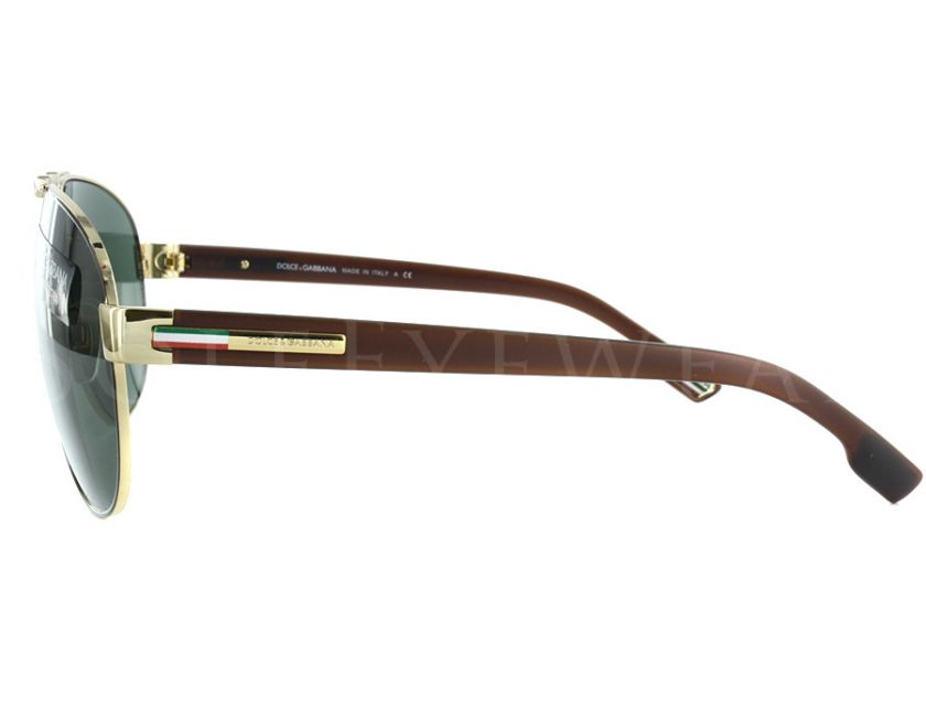 NEW Dolce and Gabbana 2099 1081 Gold Black / Grey Green Aviator 