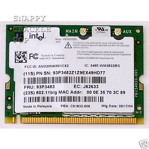 IBM Thinkpad R50 R51 R52 X31 Z60M Wireless WIFI Card  