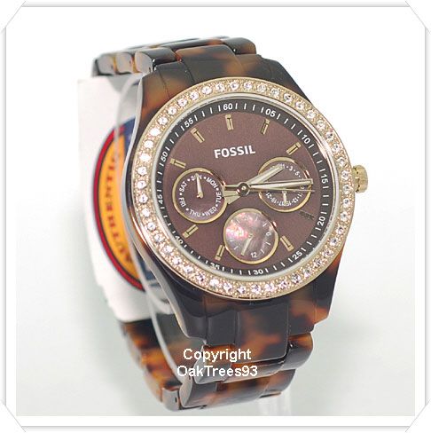 FOSSIL WOMENS STELLA TORT GOLD WATCH ES2795  