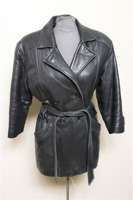 SEXY VINTAGE WOMENS 70S 3/4 LEATHER COAT JACKET XS.  