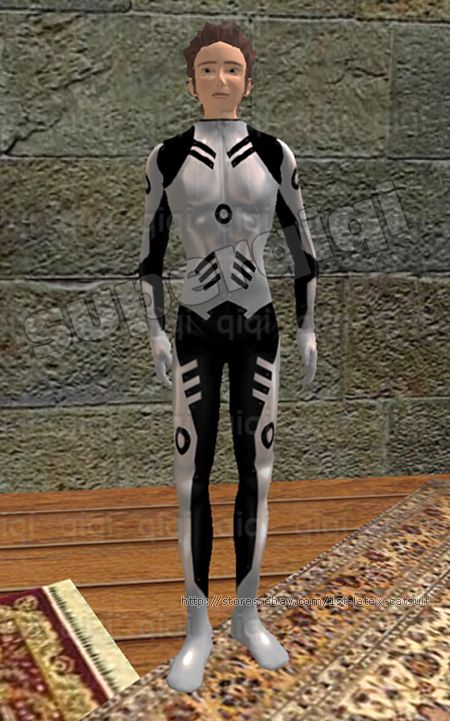 Latex (rubber) Sci Fi Catsuit 0.45mm Second Life unique  