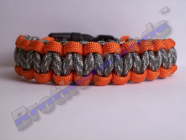 550 Paracord Bracelet ACU Camo and International Orange  