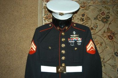 US Marine Corps Dress Blue Uniform 38L RECON USMC  