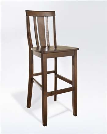   Back Bar Stool in Mahogany Finish with 30 Inch Seat Height  