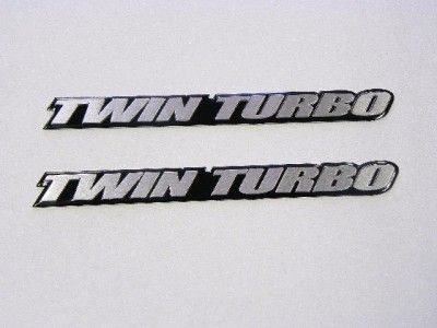 NISSAN 300ZX TWIN TURBO ALUMINUM EMBLEMS BADGES PAIR  