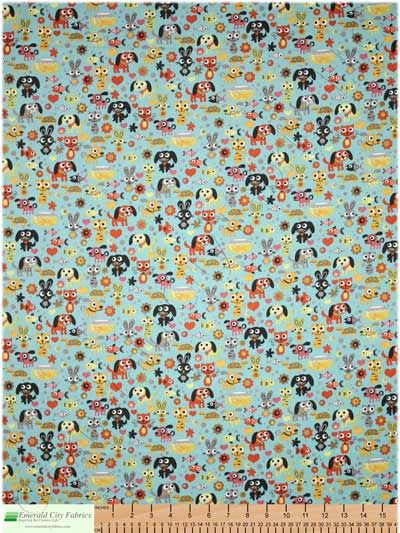 Moda Max & Whiskers Bubbles Aqua Cotton Quilt Fabric  