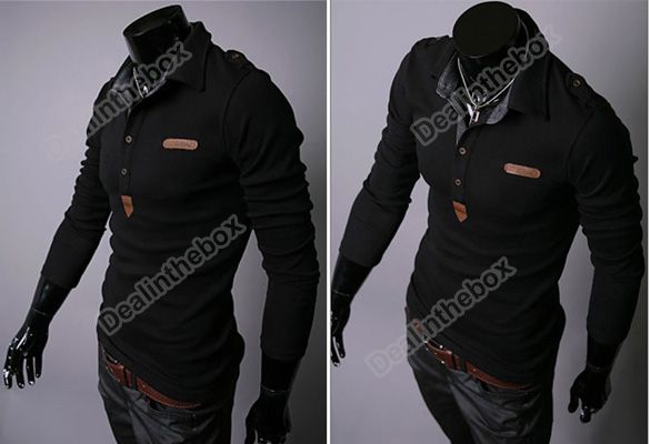 2012 New Mens Korean Spring Lapel Casual Thin POLO Shirt Top England 