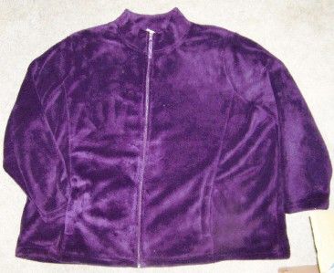  MAXWELL 3X 4X PURPLE SUPERSOFT FLEECE FRONT ZIP POCKETS JACKET 3X 