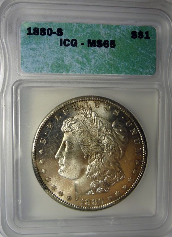 1880 S MORGAN DOLLAR ICG MS65 GEM, SUPER  