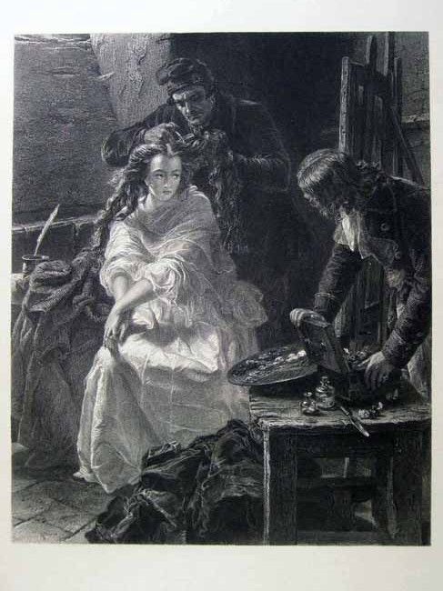 The last toilet of Charlotte Corday 1875 print E.M Ward  