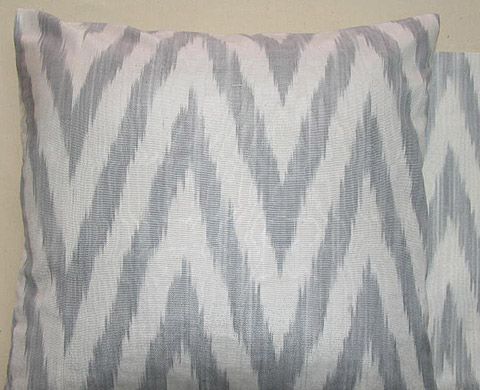 UZBEK SILK IKAT FABRIC PILLOW CASES ORIENT 6343  6773  