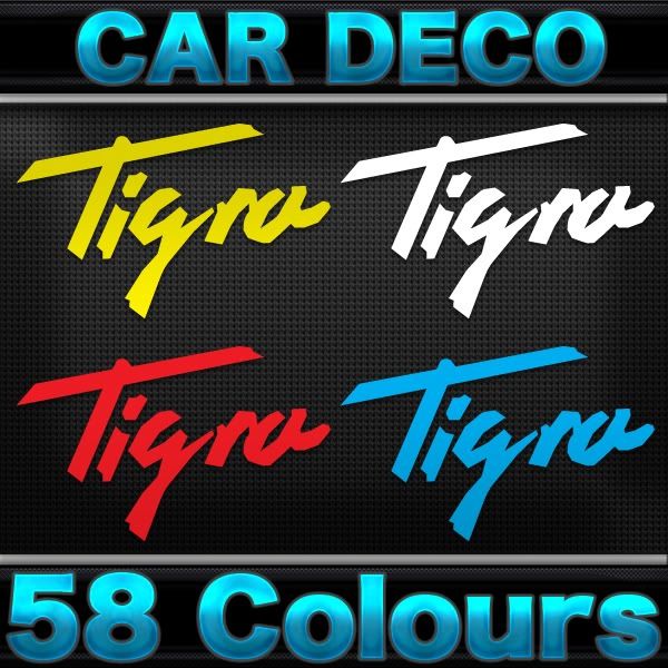 2x VAUXHALL TIGRA STICKER DECAL   ANY COLOUR   4 WIDE (101mm)  