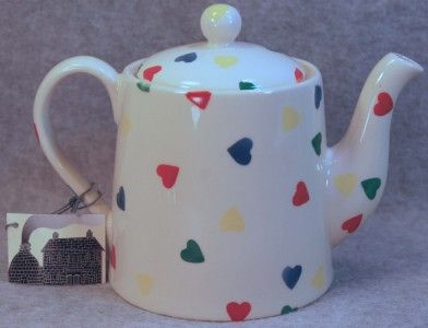 MOORLAND CHELSEA WORKS BURSLEM HEARTS TEAPOT NEW w/TAG  