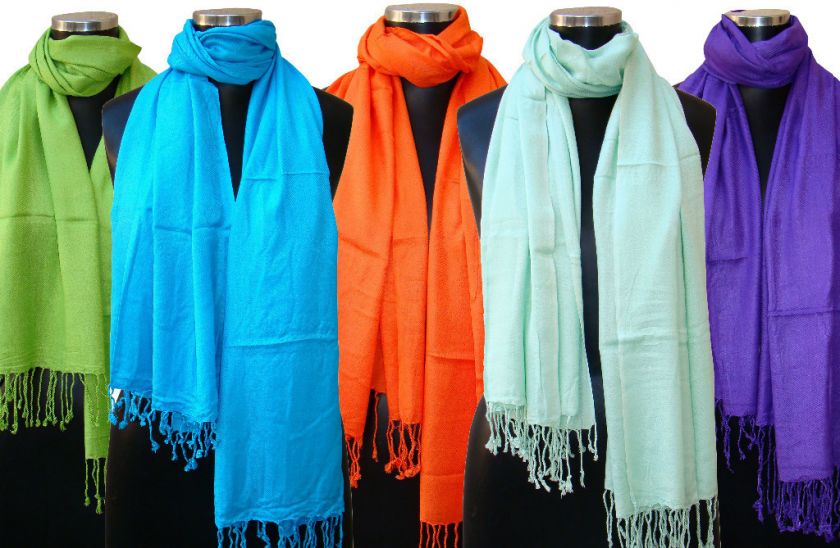 Pashmina Scarves Wholesale Lot   Set of 500 Pcs  Colors  