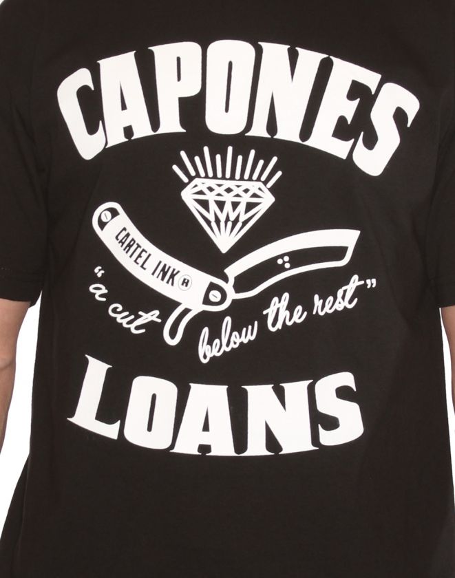 Cartel Ink Capones Loans Money Never Sleeps Black T Shirt