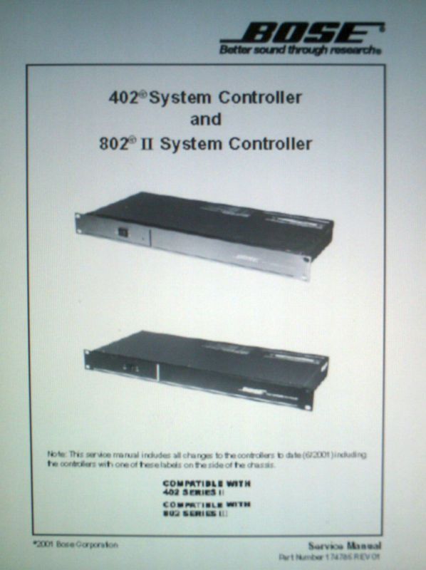 BOSE 802 IIC 402C SYSTEM CONTROLLER SERVICE MANUAL BND  