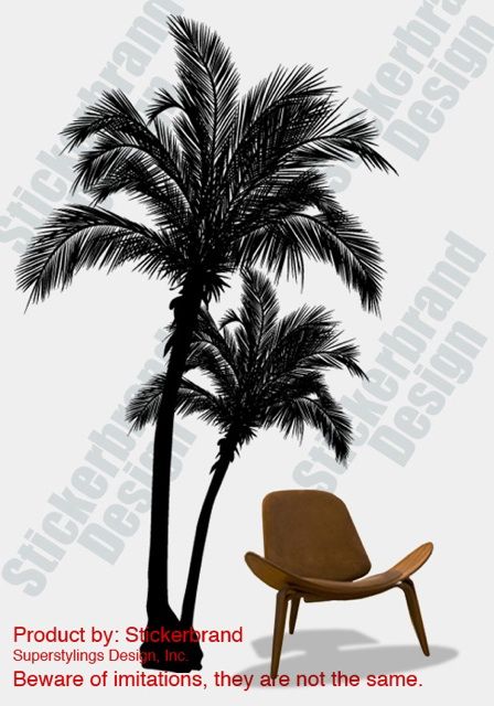 Vinyl Wall Decal Sticker Beach Palm Trees 7ft Tall BIG  