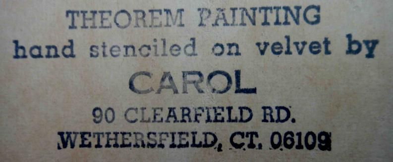 FOLK ART THEOREM VELVET PAINTING  FLORAL wethersfield  