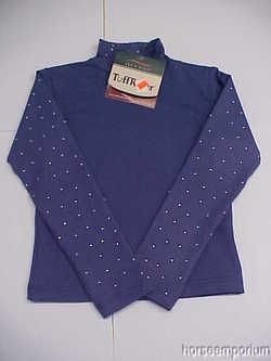 Tuff Rider Western Show Shirt Slinky Turtle nk Crystals Purple Girls 