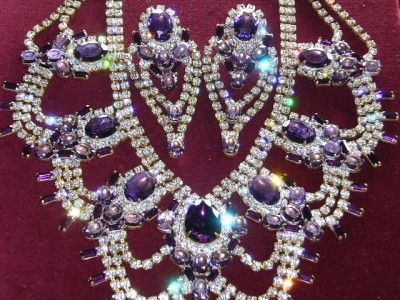 STUNNING *EXLUSIVE* NICE Rhinestone Necklace SET SIGNED by BIJOUX M.G 