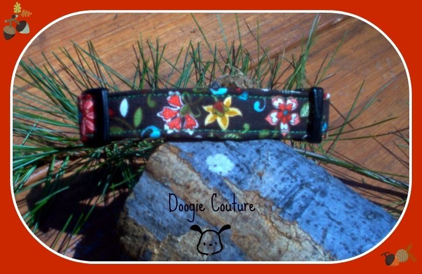 Doogie Couture Fall Flowers Dog Collar Size XS L  