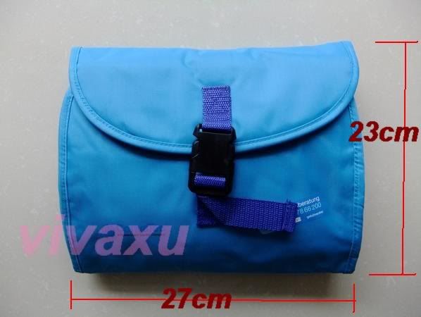 TRAVEL FOLDING WASH/TOILETRIES/COSMETIC BAG W HANGER  